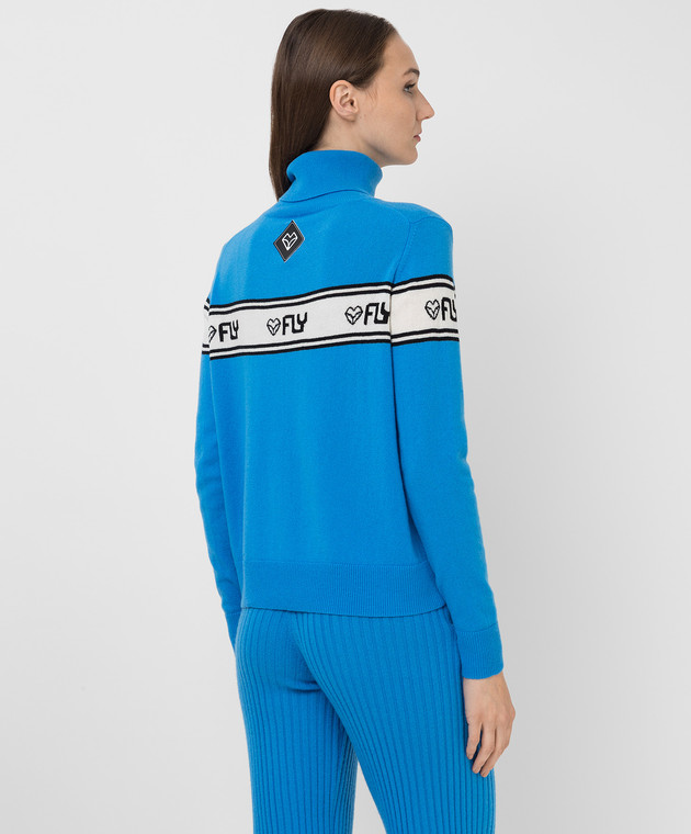 Be Florence Light blue cashmere golf with logo pattern F2110 image 4