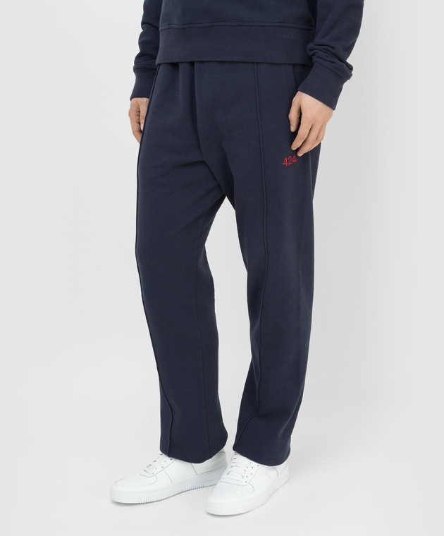 424 Темно-синие спортивные брюки с вышивкой логотипа 31424P04RX изображение 3