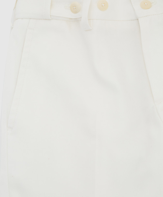 Stefano Ricci Детские белые брюки Y1T9000000CT001D изображение 3