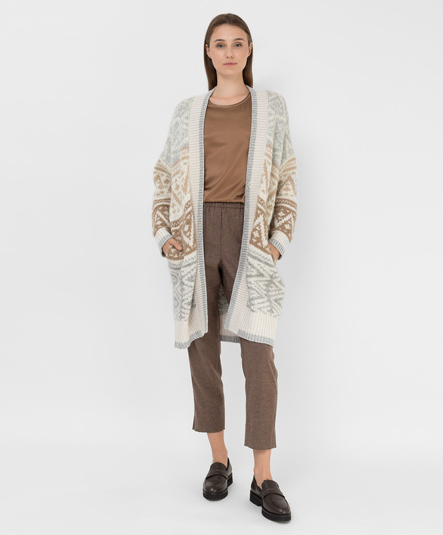 Brunello Cucinelli Кардиган з мохеру, кашеміру і шерсті в візерунок MBB380506 зображення 2