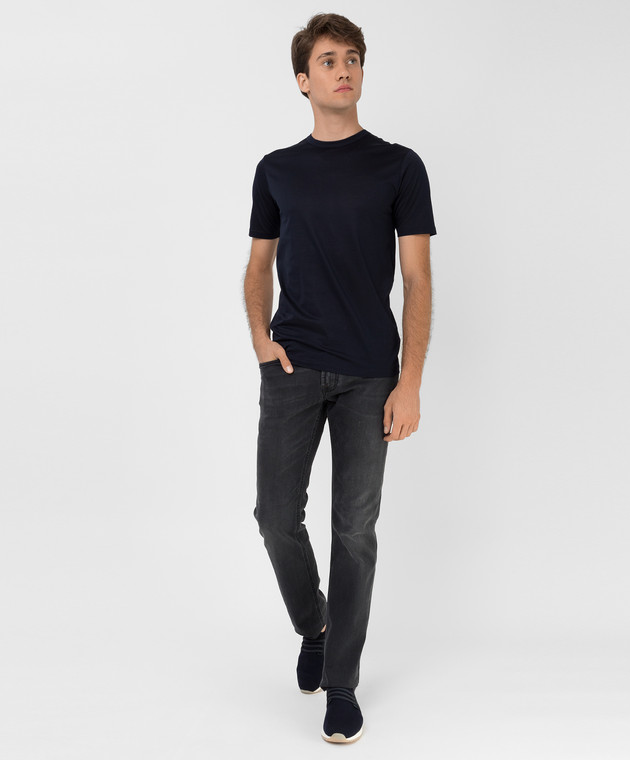 Stefano Ricci Темно-серые джинсы с вышивкой MST14S10100024 изображение 2