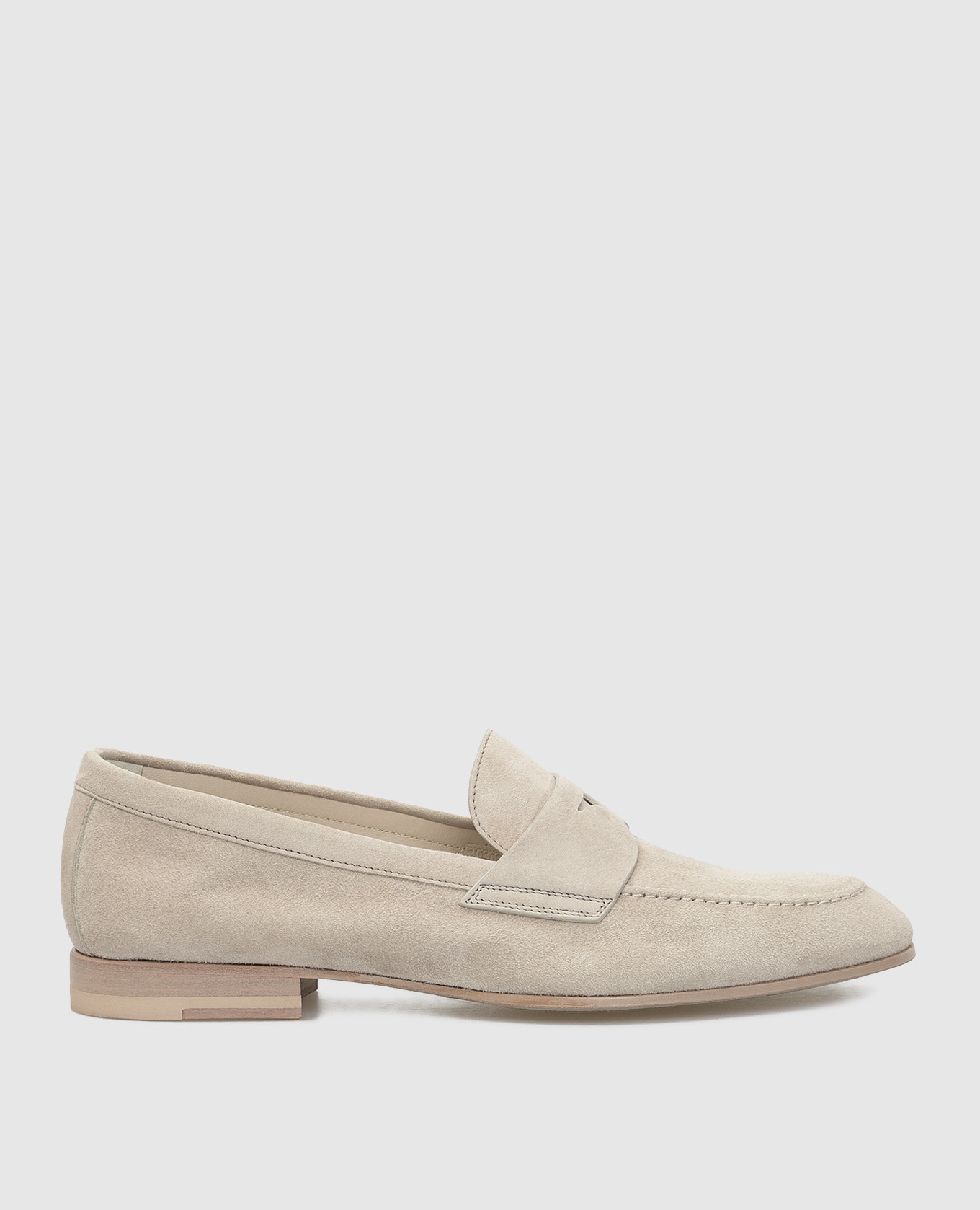 

Светло-бежевые замшевые лоферы Santoni, Светло-бежевый, Лоферы