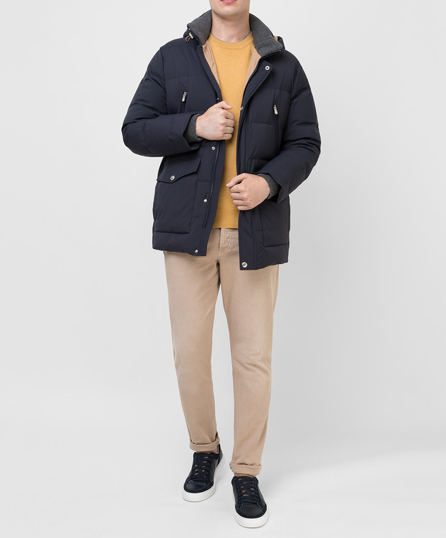 Brunello Cucinelli Темно-синий пуховик MM4591752 изображение 2