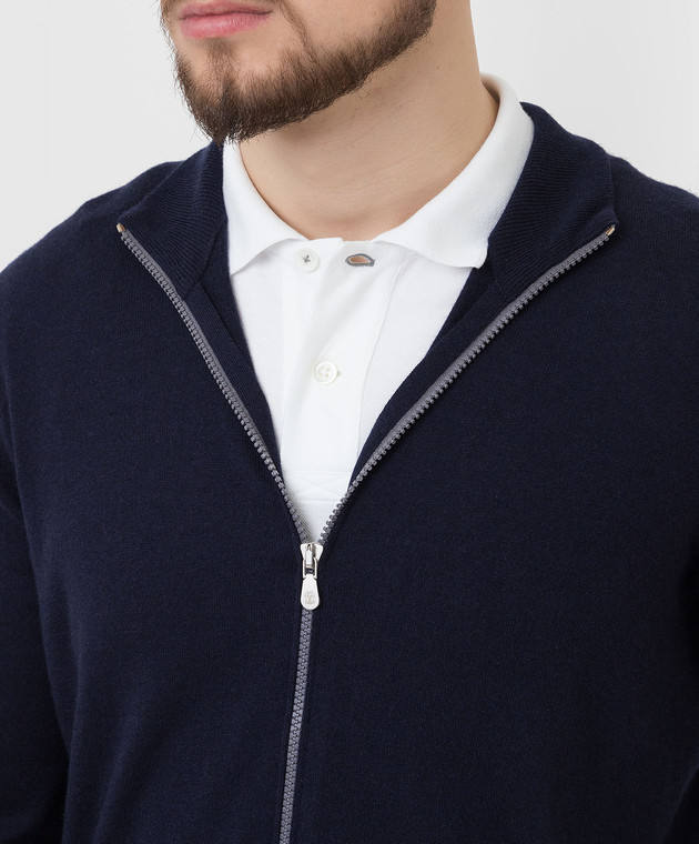 Brunello Cucinelli Темно-синий кардиган из кашемира M2400106 изображение 5