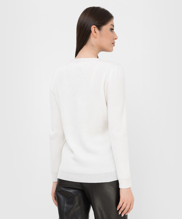 ANNECLAIRE Белый пуловер из шерсти, шелка и кашемира A8045262 изображение 4