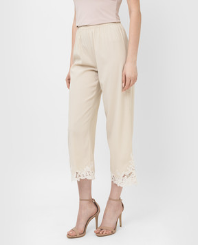 Ermanno Scervino Шелковые брюки с ажурными вставками D394P326YUL