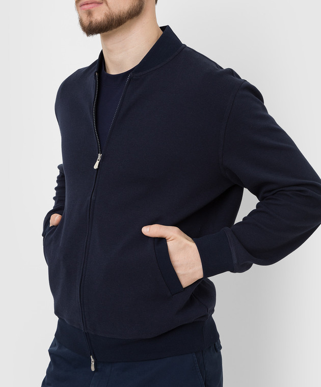 Brunello Cucinelli Темно-синяя спортивная кофта M0T319072G изображение 5