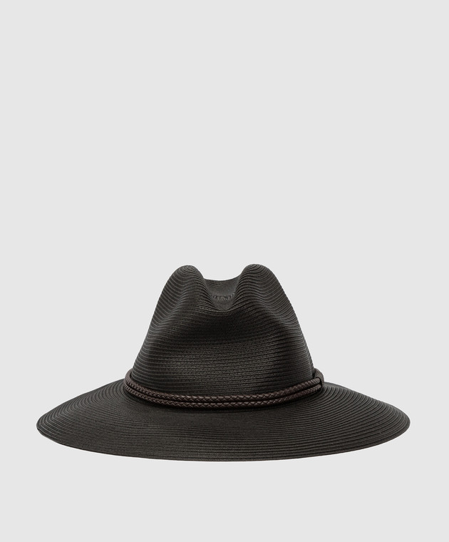 Brunello Cucinelli Черная шляпа с ремешками MCAP90122