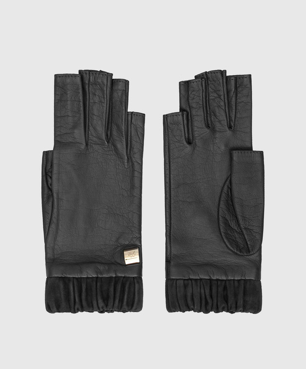 Rindi Black leather mittens 3013NPR6