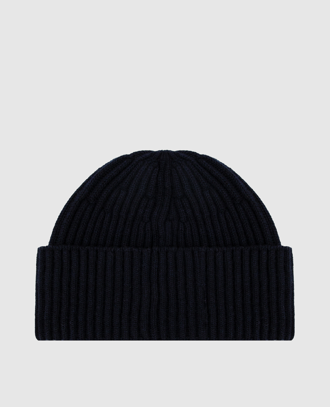 Navy ribbed cashmere hat