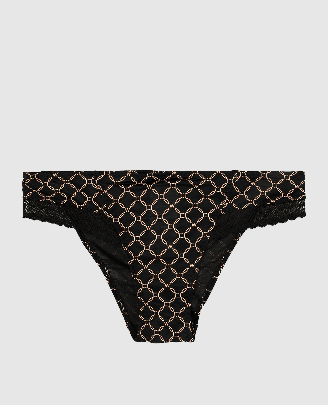 

Трусики в принт с сетчатыми вставками Wolford, Черный, Трусики