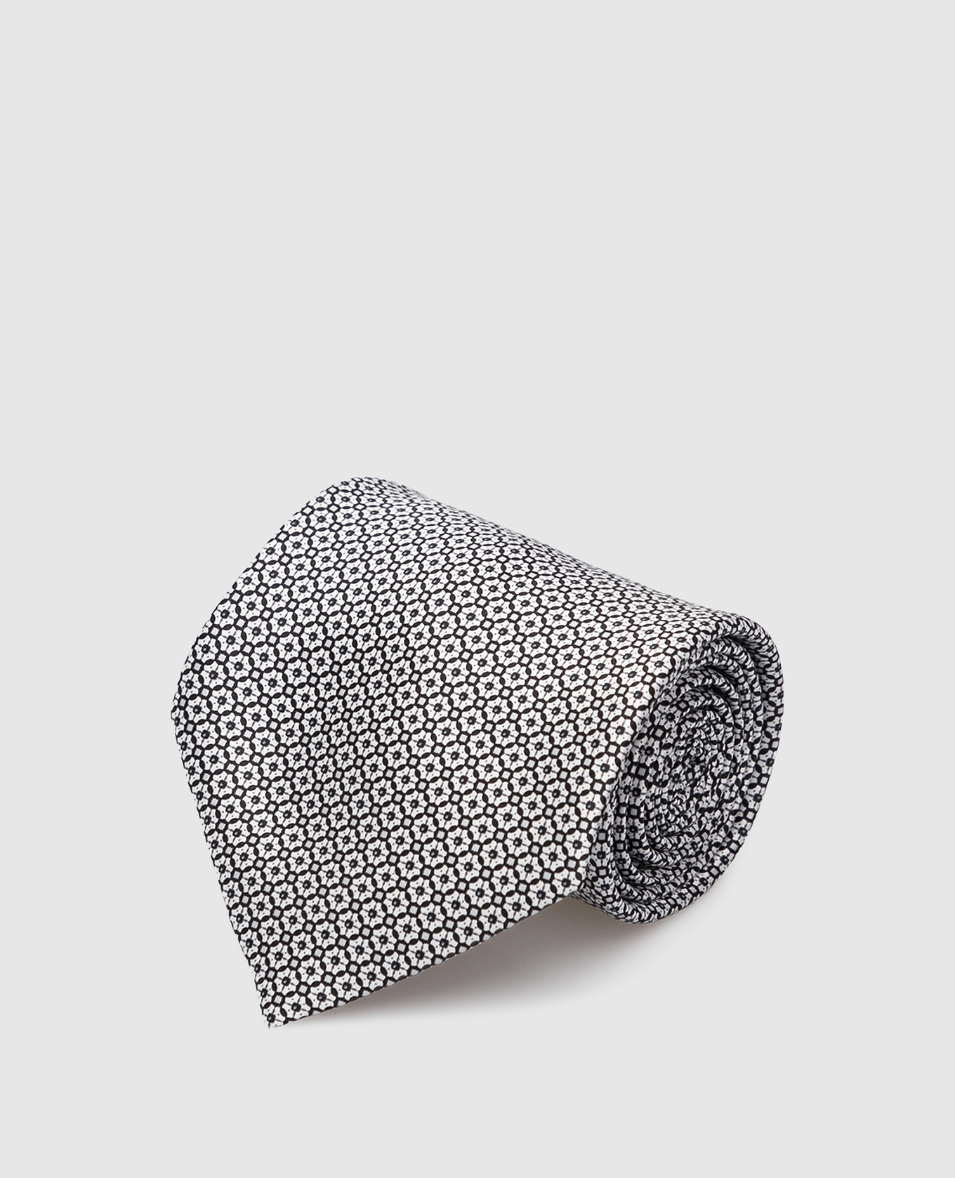 Светло-серый шелковый галстук в узор
