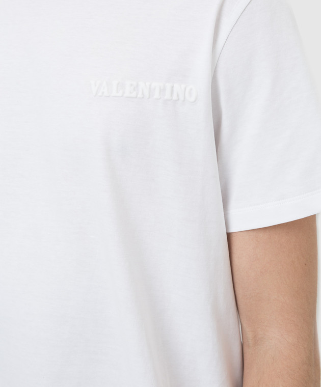 Valentino Белая футболка с логотипом XV3MG08Y885 изображение 5