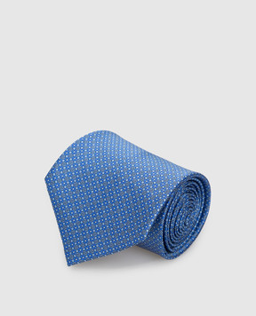 Stefano Ricci Синий шелковый галстук в узор CH41026