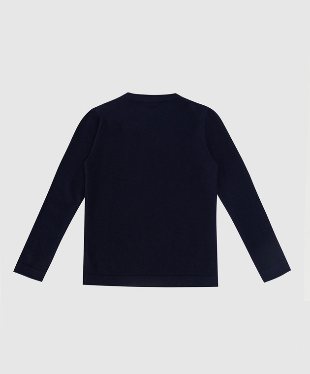 Brunello Cucinelli Детский темно-синий джемпер из кашемира B2211930B изображение 2