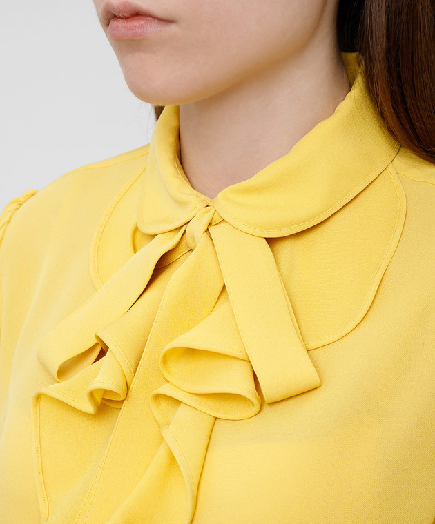 Valentino Желтая блуза	из шелка со съемной завязкой RB3ABA2N1MH изображение 5