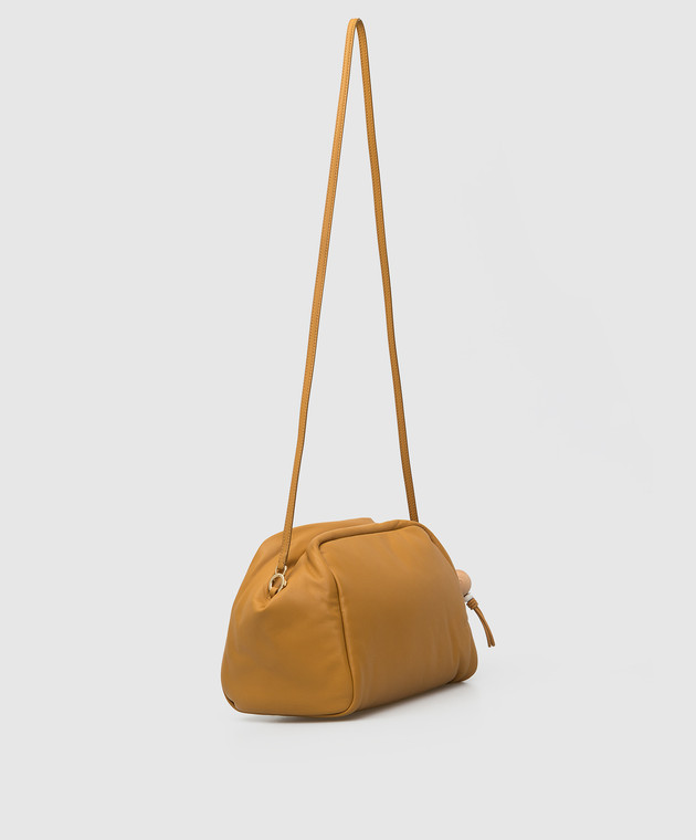 Loro Piana Гірчична шкіряна сумка-кроссбоді Puffy Pouch FAL8168 зображення 3
