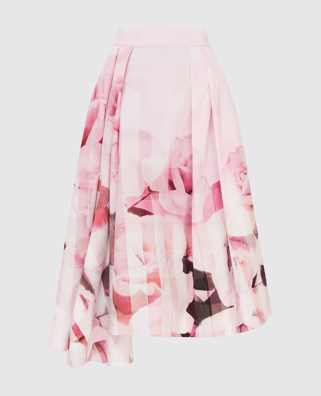 Ассиметричная юбка с цветочным узором