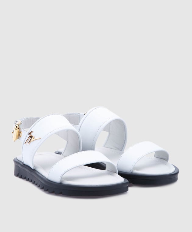 Giuseppe Zanotti Белые кожаные сандалии  SBE8409002 изображение 2