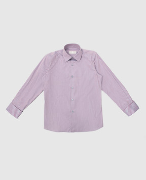 Stefano Ricci Детская светло-бордовая рубашка в полоску YC003257L1515