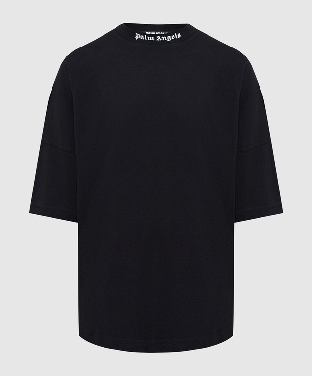 Palm Angels Чорна футболка з принтом логотипу PMAA002C99JER001