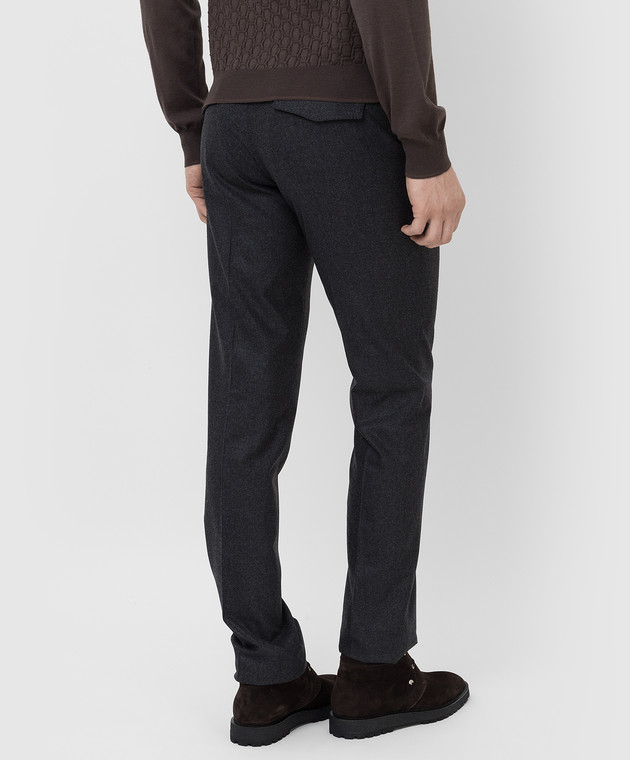 Stefano Ricci Темно-серые брюки из шерсти, шелка и кашемира M1T1400090WKC601 изображение 4