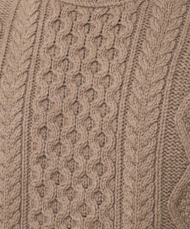 Loro Piana Темно-бежевый свитер из кашемира FAL3442 изображение 5