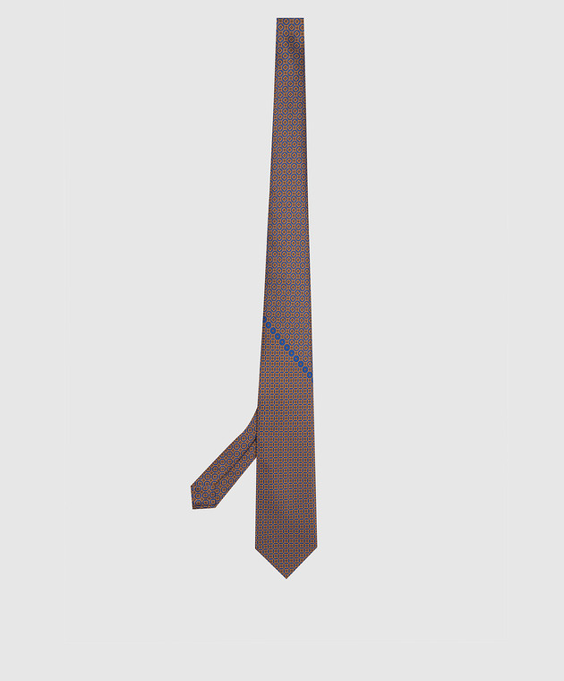 Stefano Ricci Темно-бежевий краватку в візерунок патерн CXDD41070 зображення 3