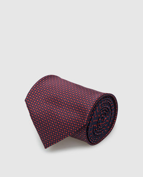 Stefano Ricci Бордовый шелковый галстук в узор CXDD41072