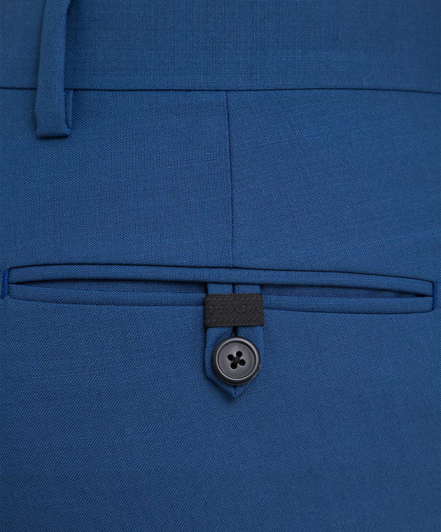 Prada Синие брюки из шерсти UPA8411P3Z изображение 5