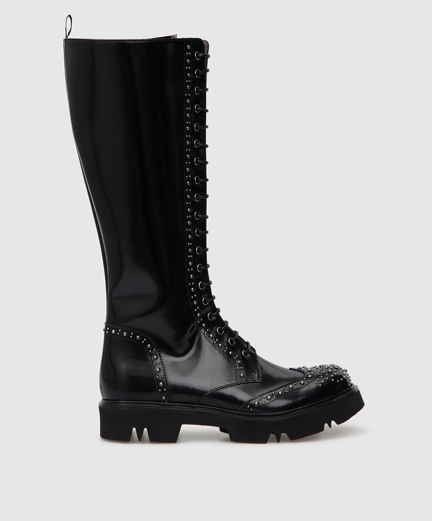 MYM Icarus black leather studded boots ICARUS