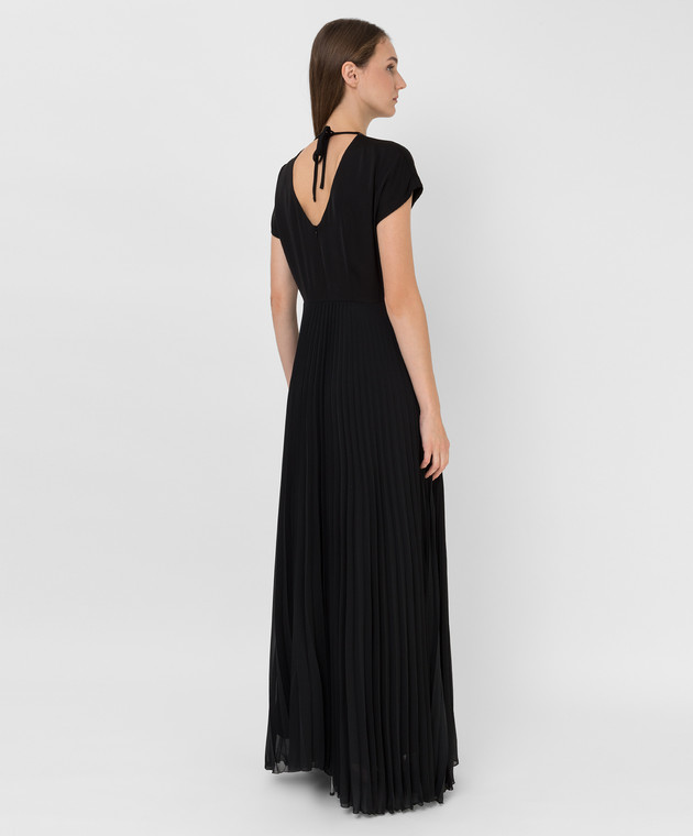 Peserico Чорна сукня-плісе з ланцюжками S0215600PA1940 зображення 4