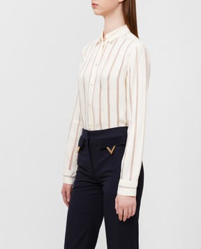 Bottega Veneta Бежевая рубашка в полоску 548466