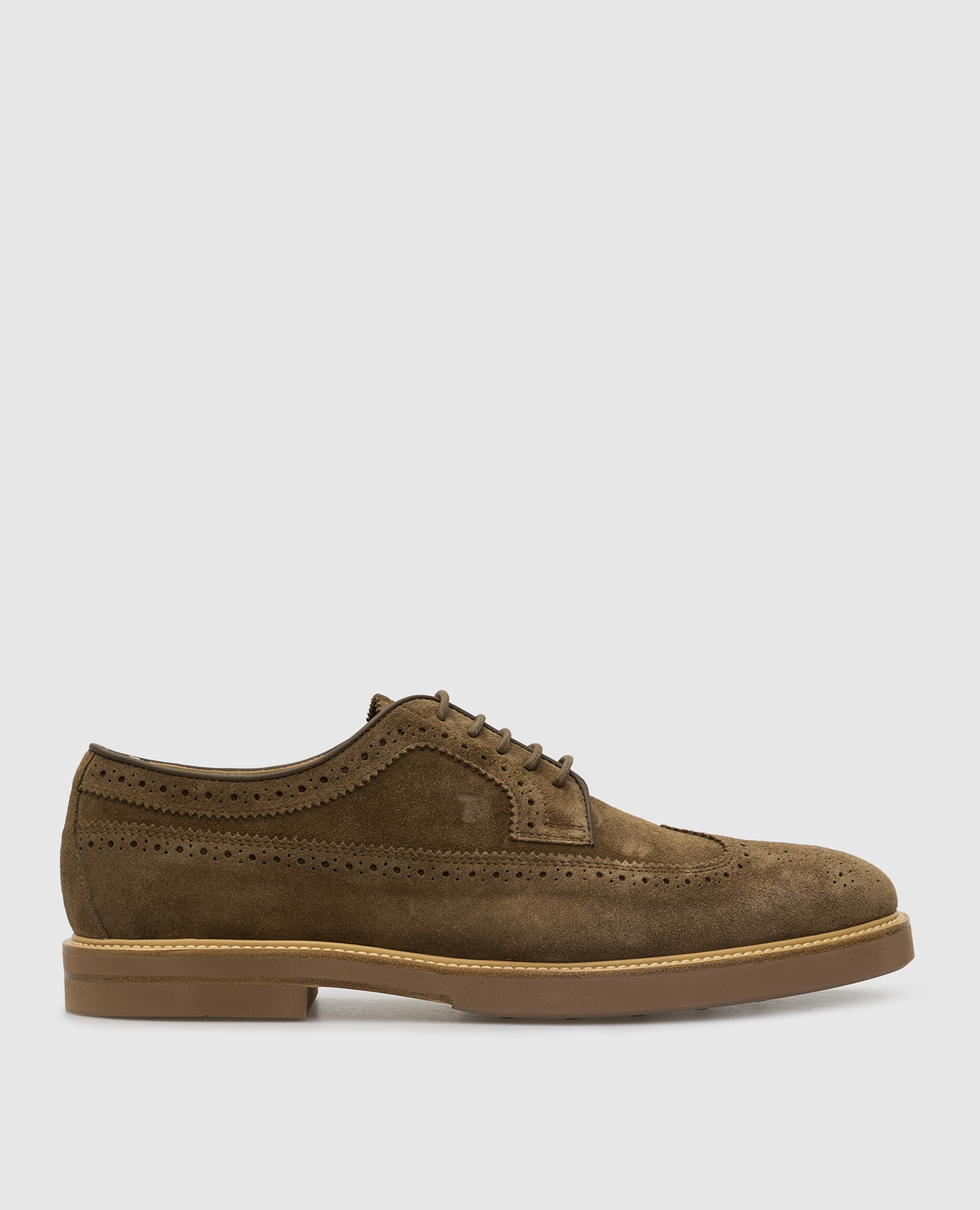 

Коричневые замшевые броги Tods, Коралловый, Туфли
