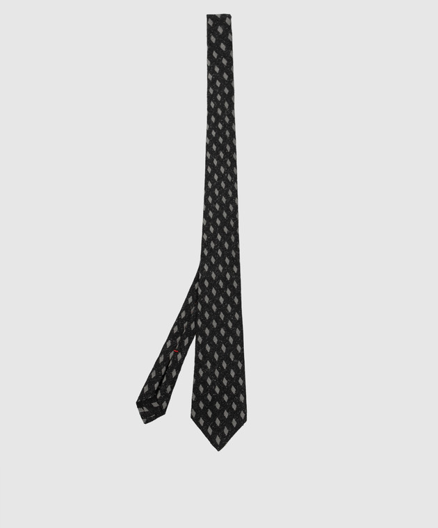 ISAIA Темно-сіра краватка з шовку і вовни CRV007CV52C зображення 3