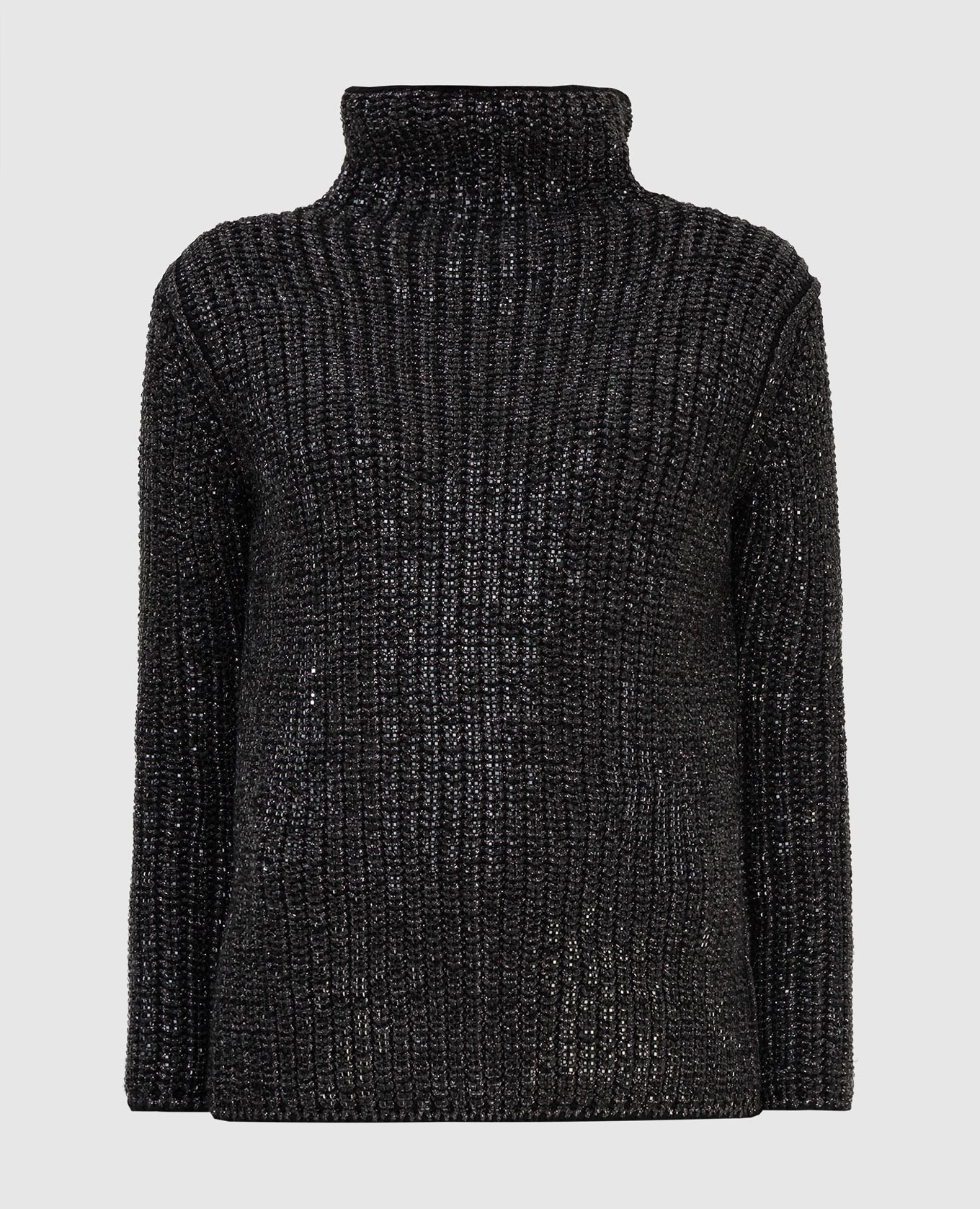 Ermanno Scervino Темно-серый свитер в кристаллы D395M714CTNWA