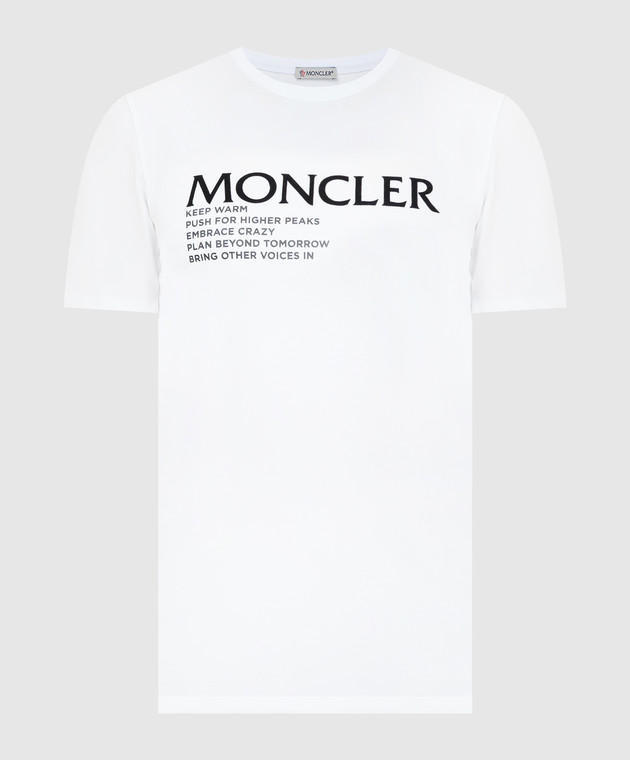 Moncler Белая футболка с принтом 8C000428390T