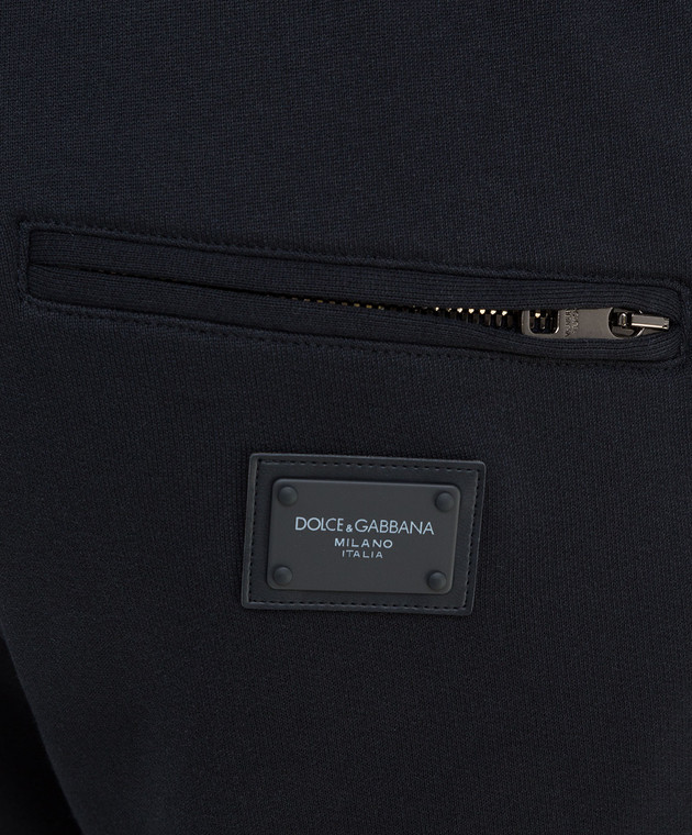 Dolce&Gabbana Темно-синие спортивные брюки GYWDATFU7DU изображение 5