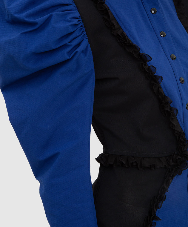 Philosophy di Lorenzo Serafini Синее платье мини с объемными рукавами A04307121 изображение 5