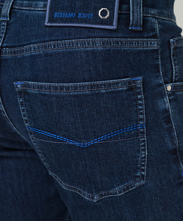 Stefano Ricci Темно-синие джинсы MFT14S2140E14BL изображение 5