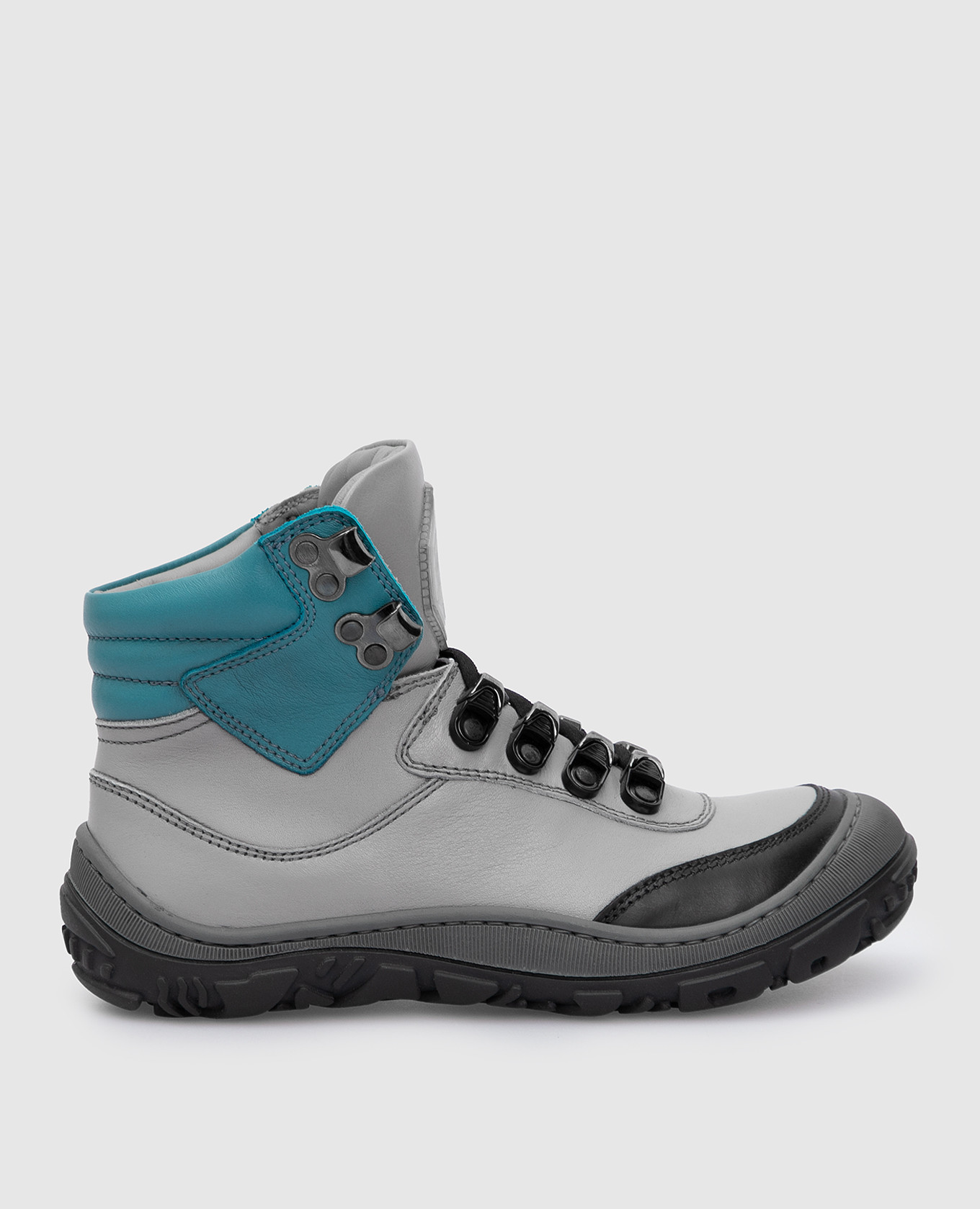 Children's gray leather boots