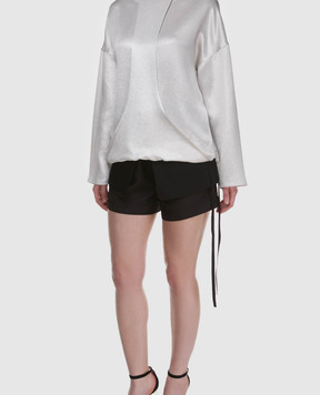 Valentino Срібляста блуза з довгим рукавом PB0AE2R53VF