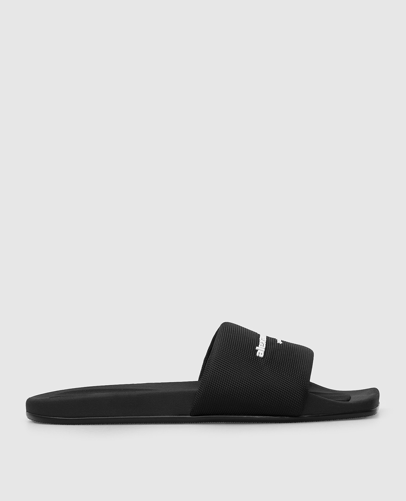 

Шлепанцы с рельефным логотипом Alexander Wang, Черный, Шлепанцы