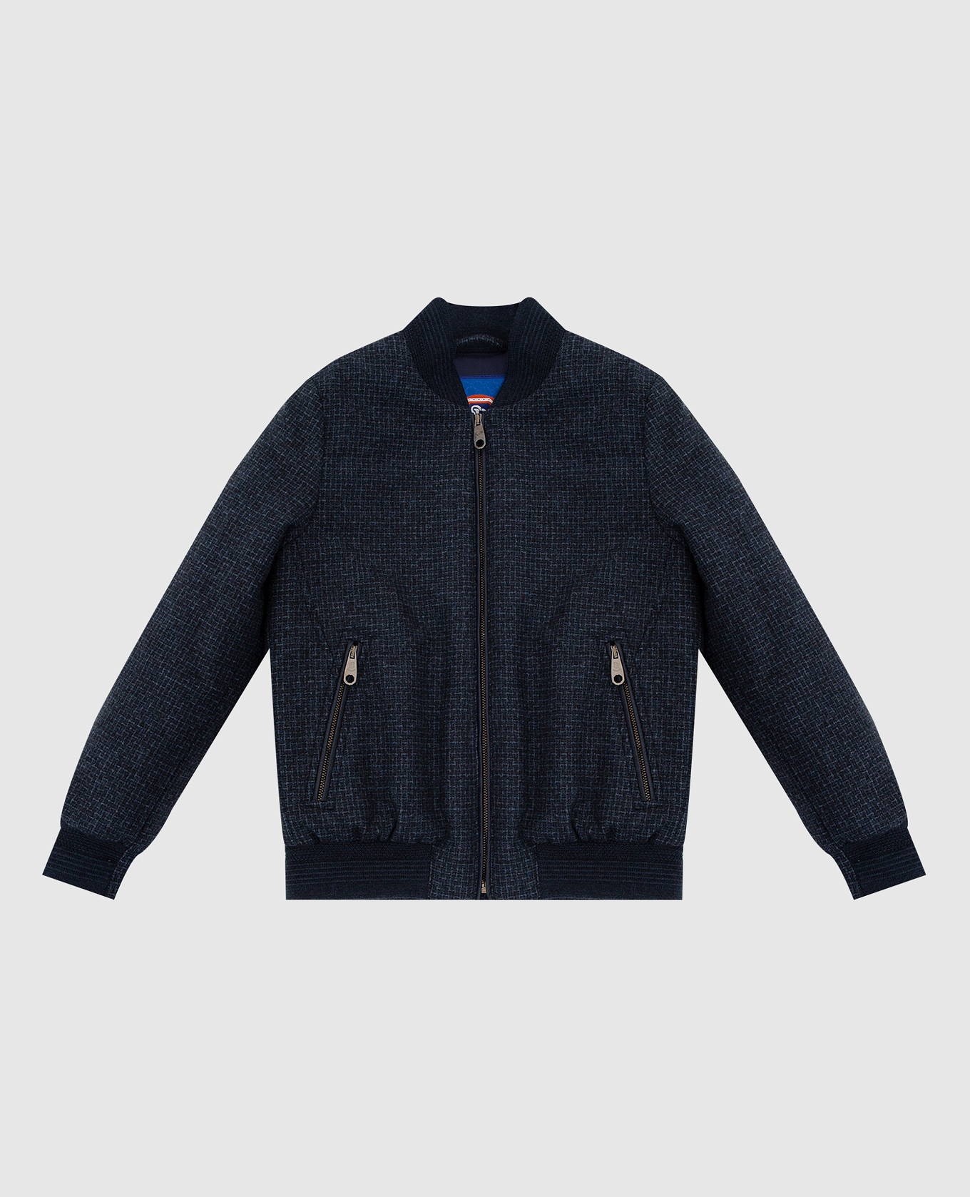 Children's dark blue wool bomber jacket