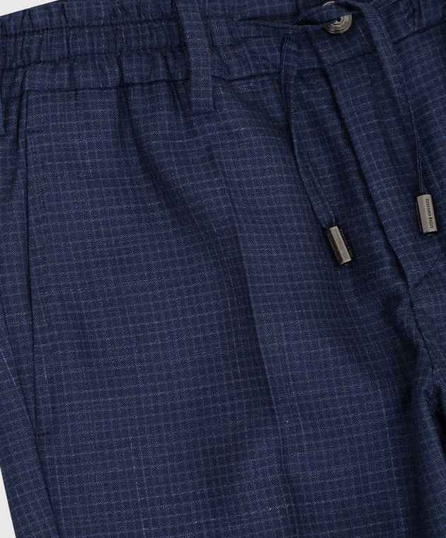 Stefano Ricci Детские брюки из шерсти, шелка и льна в клетку Y1T90SP000HC5107 изображение 3