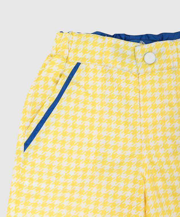 Stefano Ricci Детские желтые плавательные шорты в узор YUB8200010B2340J изображение 3