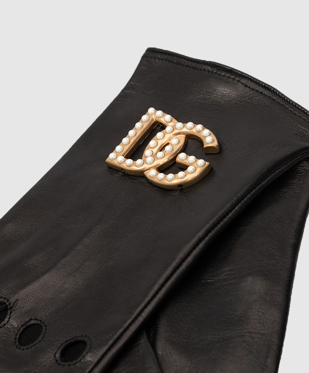 Dolce&Gabbana Кожаные митенки с эмблемой DG BF0187AQ252 изображение 3