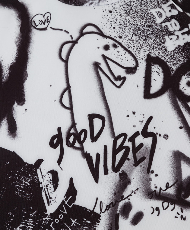 Dolce&Gabbana Детский гольф в принт Graffiti Logo L4JTDLG7A6T56 изображение 3