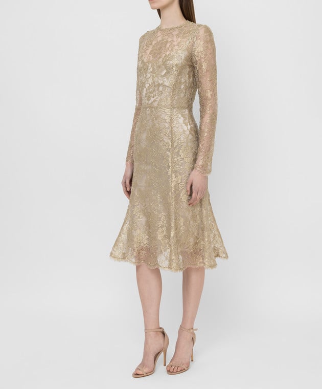 Dolce&Gabbana Золотистое платье F6H1HTHLM02 изображение 3