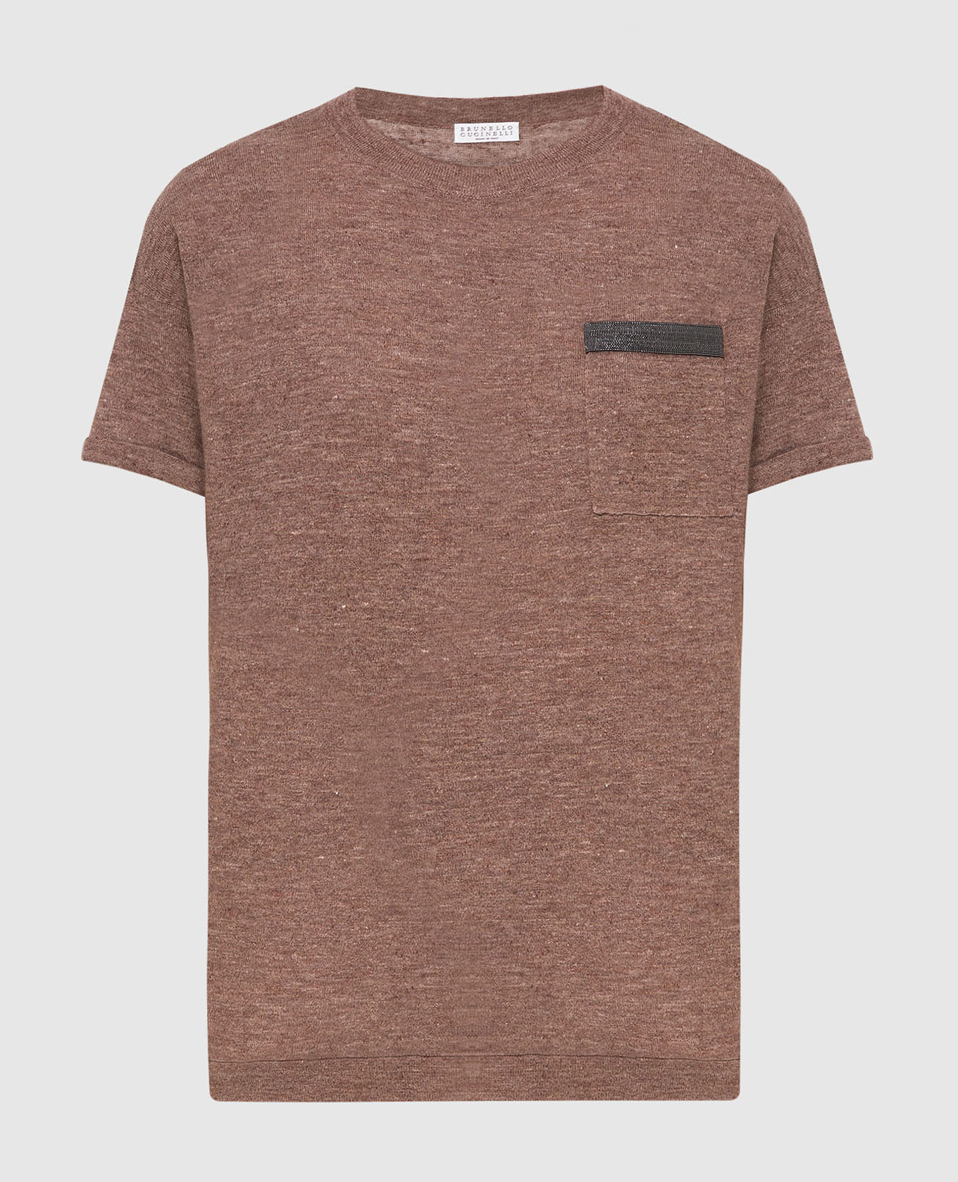 

Коричневая футболка из льна, Коричневый, Футболки